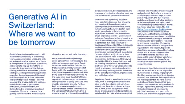 Charting the future: Switzerland's path to generative AI leadership in 2024 - Page 23